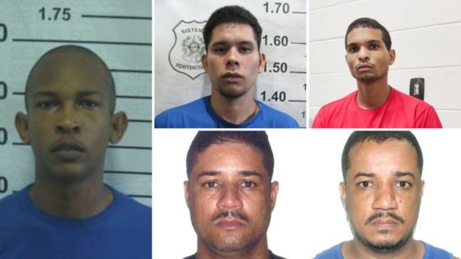 Da esquerda para direita: Joelson Nascimento, David Santos, Pablo Correia, Rodrigo Ramos Amaral e Marcos Vinicius Ramos de Amaral, Foto: Sesp/Divulgação